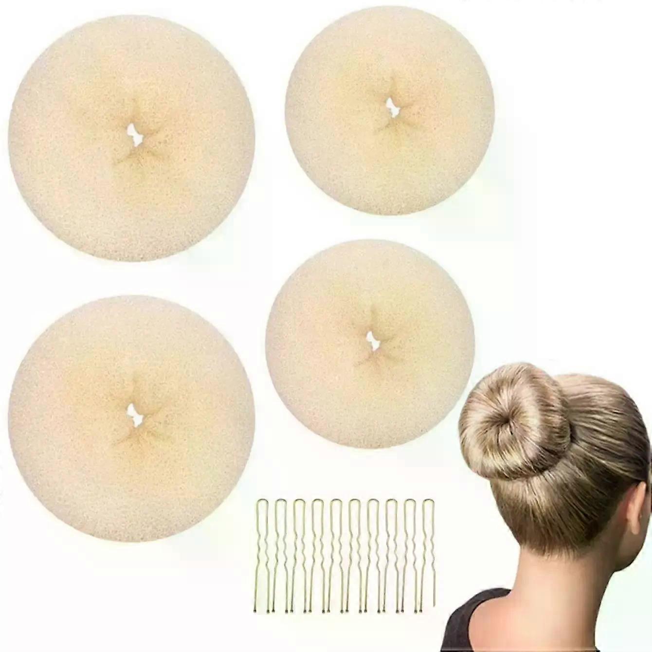 14PCS Bun Maker Set: 4 Sizes Hair Donut Shapers + Hair Pins Perfect for Creating Elegant Updos