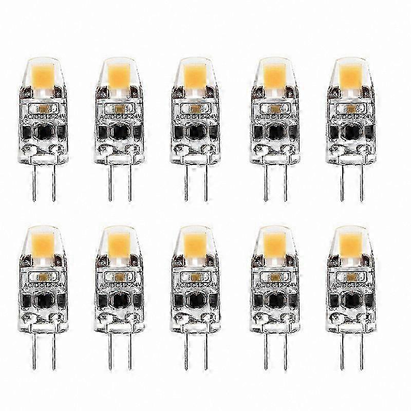 G4 LED 2W Bulb, Cool White, AC/DC 12V-24V, 10-Pack, Halogen Replacement