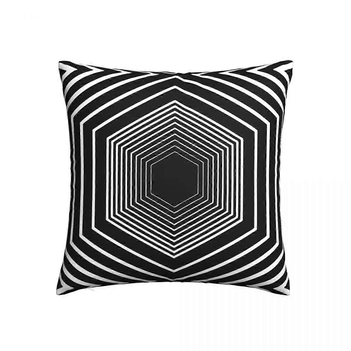 Geometric Hexagon Pillowcase Double-sided Printing Polyester Cushion Cover Decorative Line Art Pillow Case Cover Home