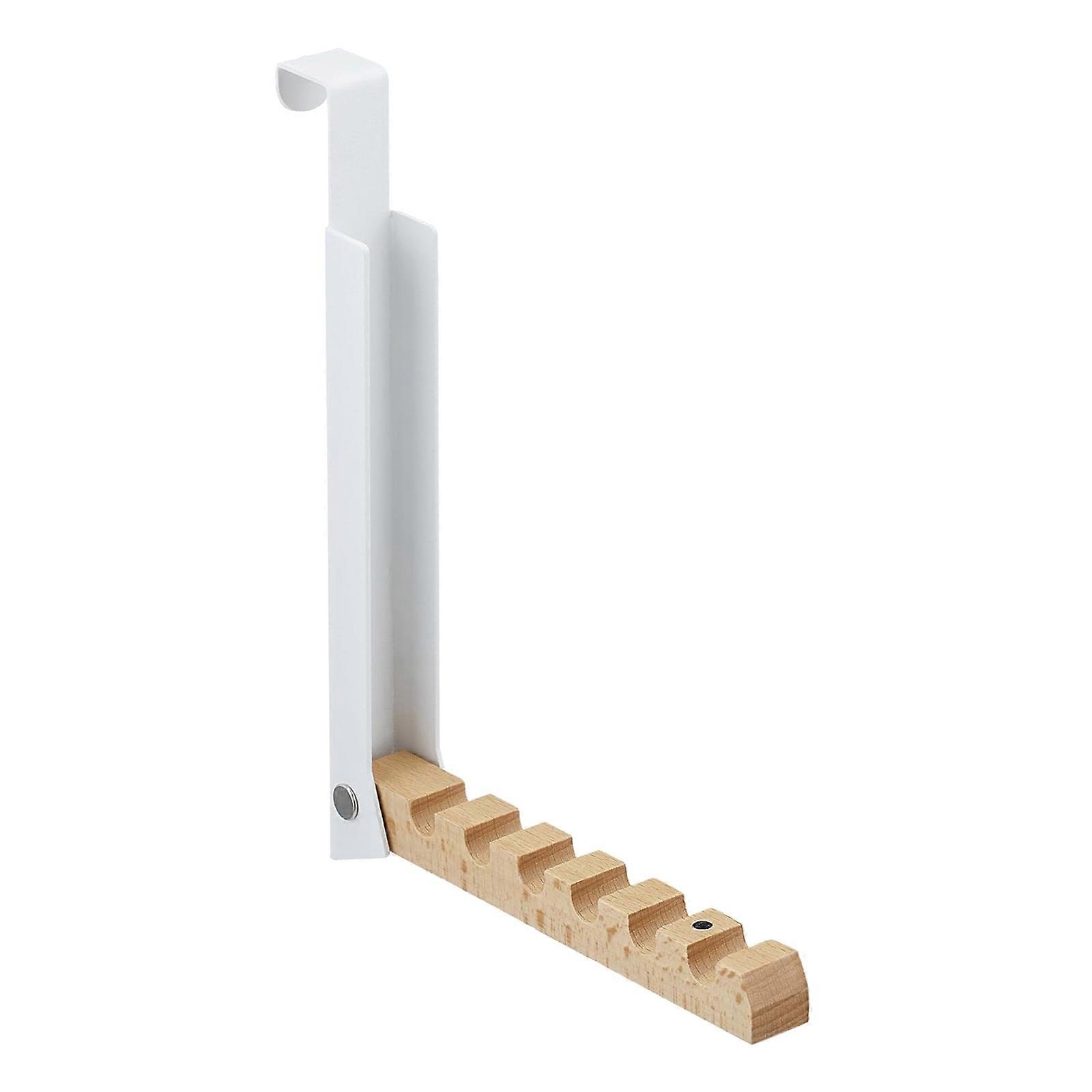 Rusts Resistant Over The Door Hanger 6 Hooks Folding Design Sturdy Construction Ideal For Home Organization  White