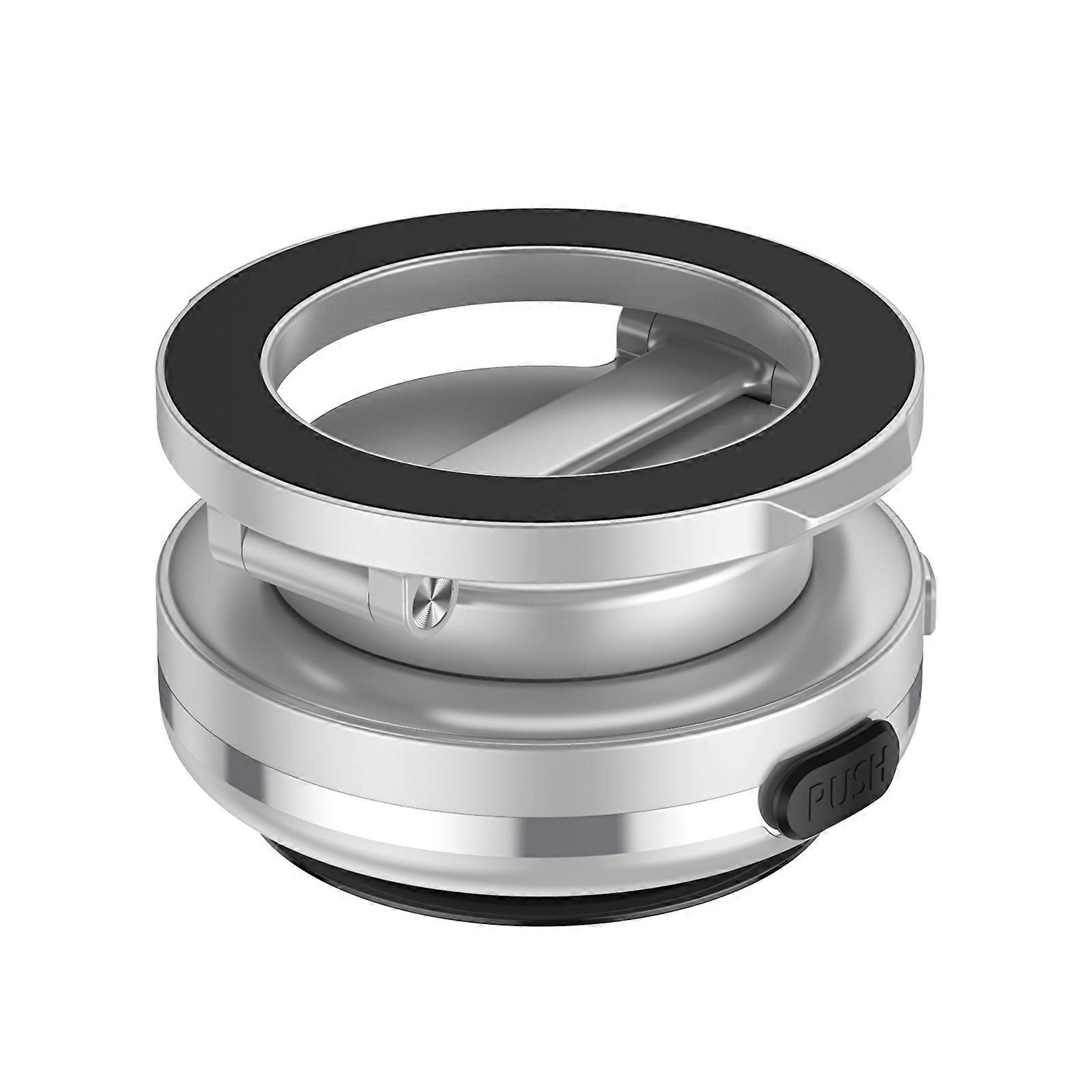 Phone Holder Rack Stand Support with Powerful Magnetic Suction, 360 Rotatable, Adjustable Viewing Angle for Car Desk Use  space silver