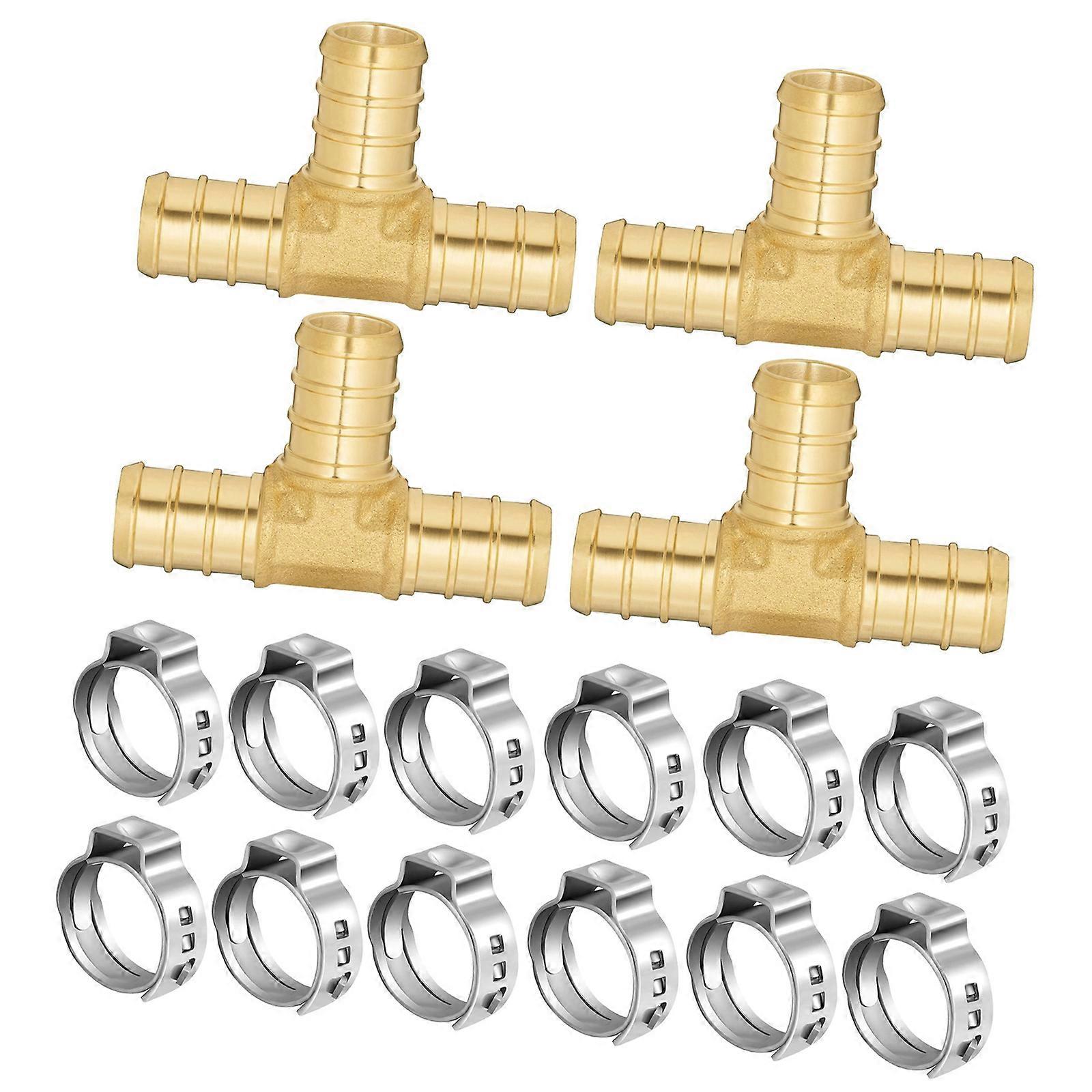 Powerful PEX Pipe Clamps Untarnished Bronze Fittings for Permanent Water Structure Security Multicolor