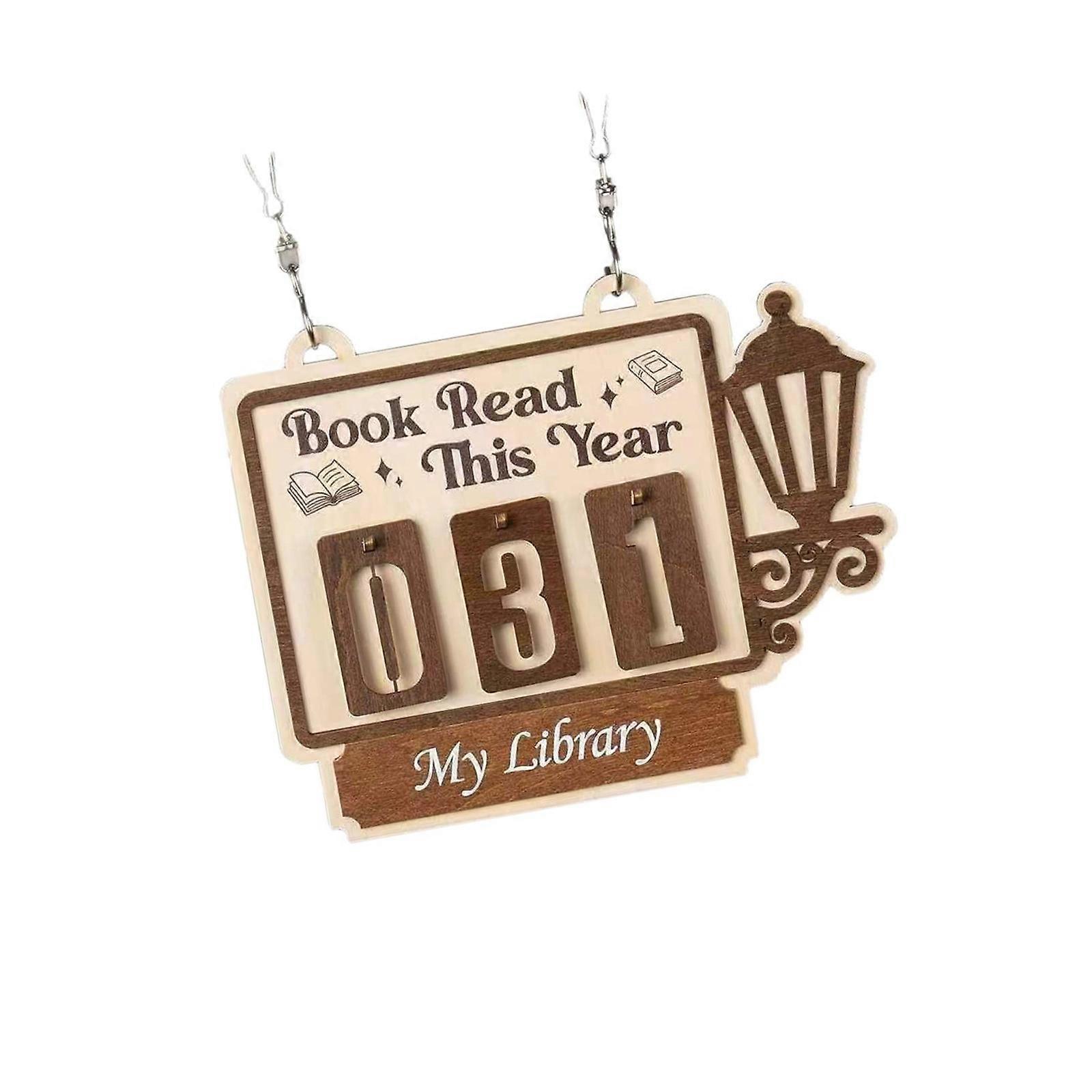 Creative Bookish Wall Hanging Sign Reading Progress Counter Board Bookshelf Classroom Library Farmhouses Decors Gift Multicolor