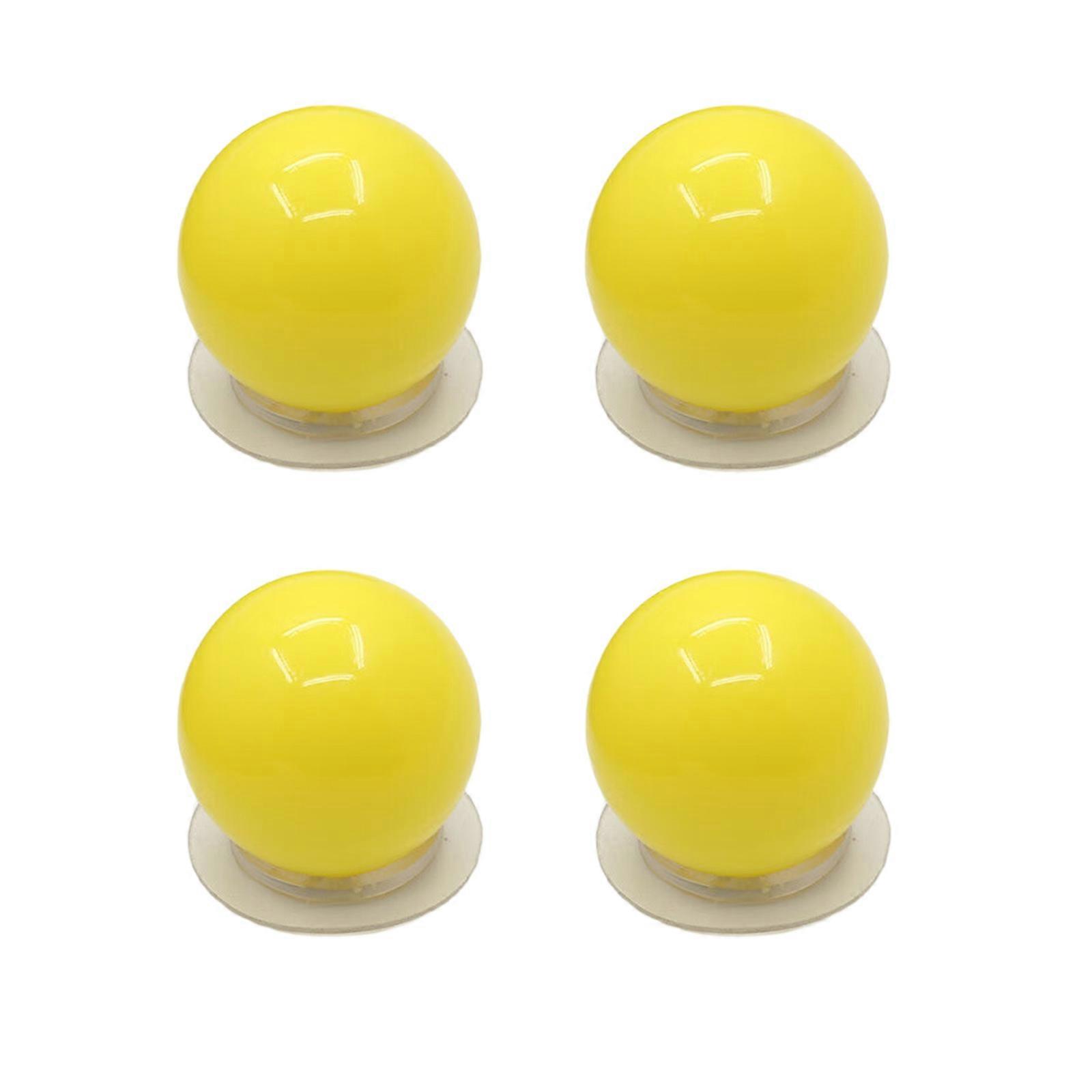 Set Of 4 Plastic Auto Adhesive Handles Easy No Tool Installation Strong Modern Designs Rounded Edges for Furniture  Yellow