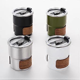 Outdoor Anti-Scalding Camping Cup 304 Stainless Steel Water Cup Portable High-Temperature Coffee Cup Silver