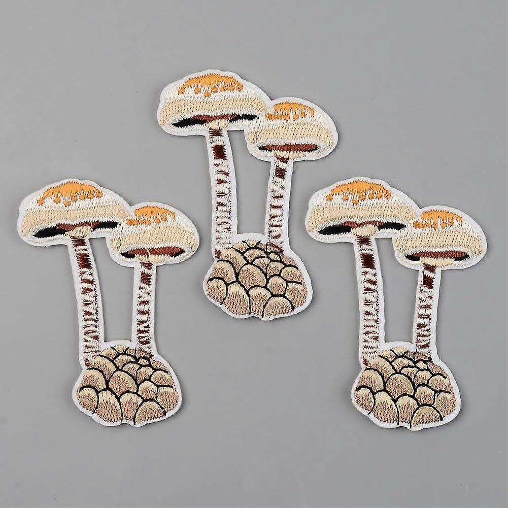 5PC Computerized Embroidery Mushroom Iron-on/Sew-on Patches Colorful Appliques for Clothing Bags Crafts DIY Projects and Customization (71x52x1.5mm)