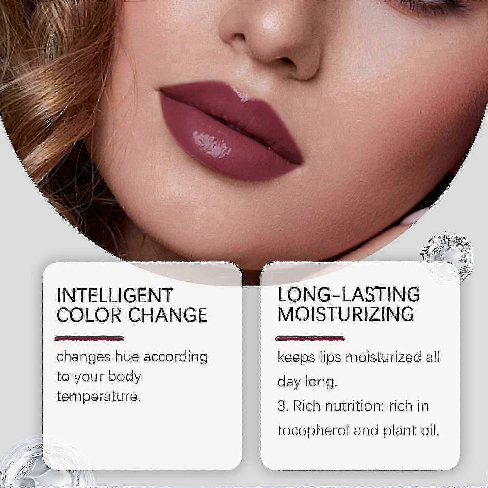m Temperature Color Changing Lipstick, Long-Lasting Moisturizing Color Changing Lipstick - Increases Lip Gloss and Softness