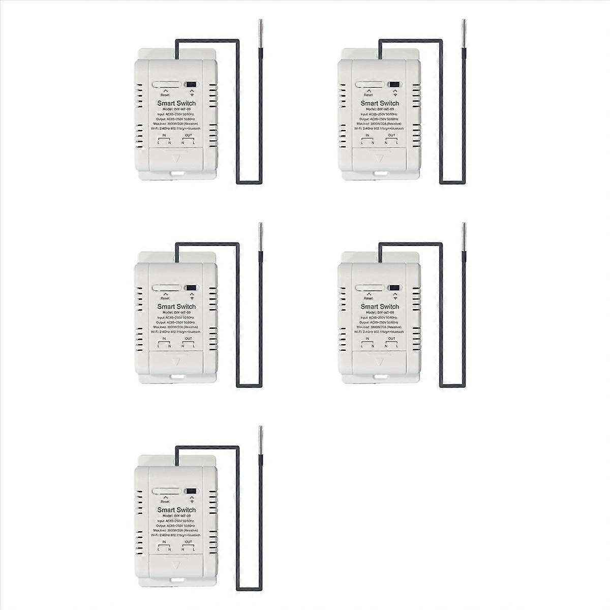 5X WiFi Temperature Switch with 1M Sensor Smart WiFi 20A Thermostat Temperature Switch Supports Voic