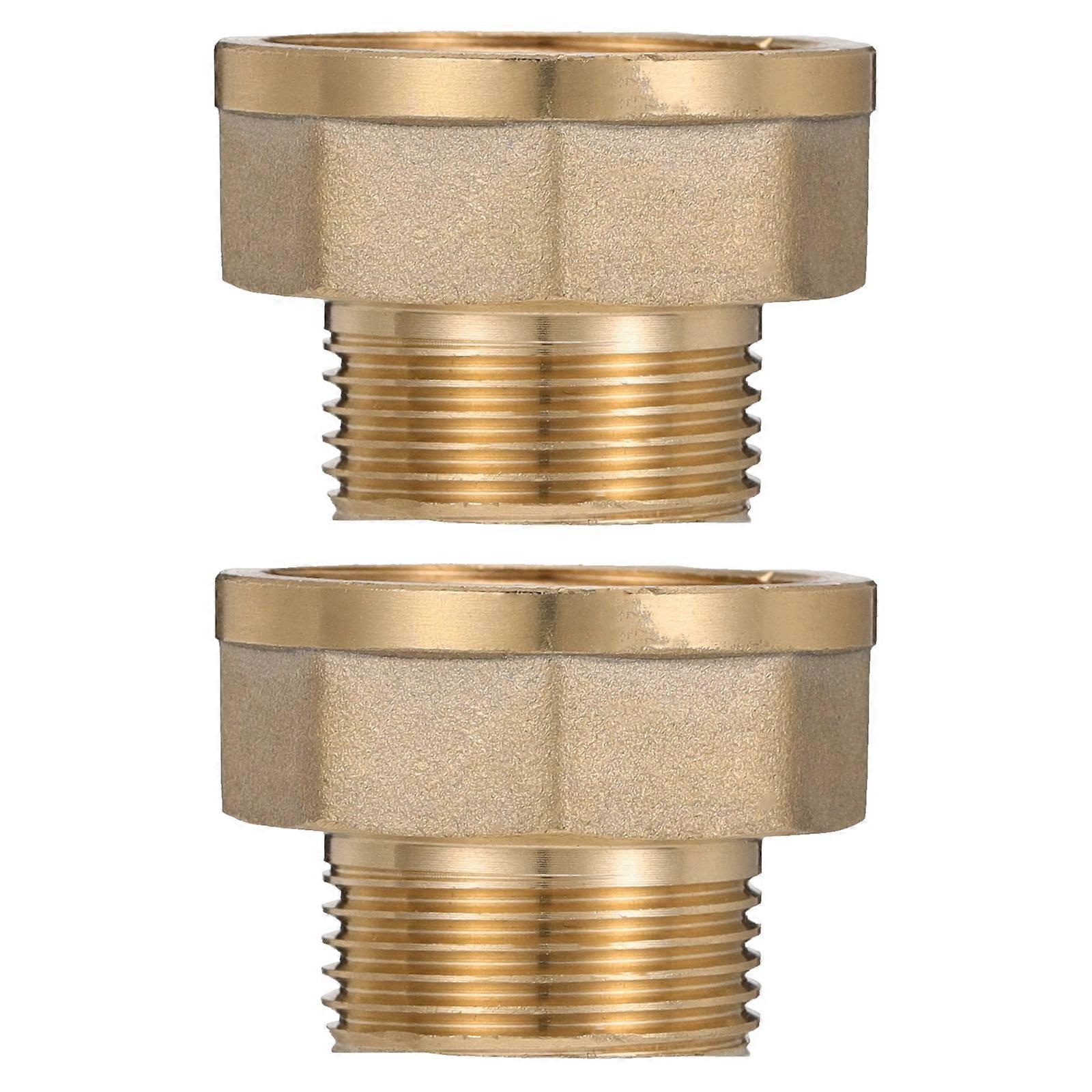 2pcs Reducing Thread Brass Pipe Fitting Coupler Connector (1 Inch X3/4 Points)