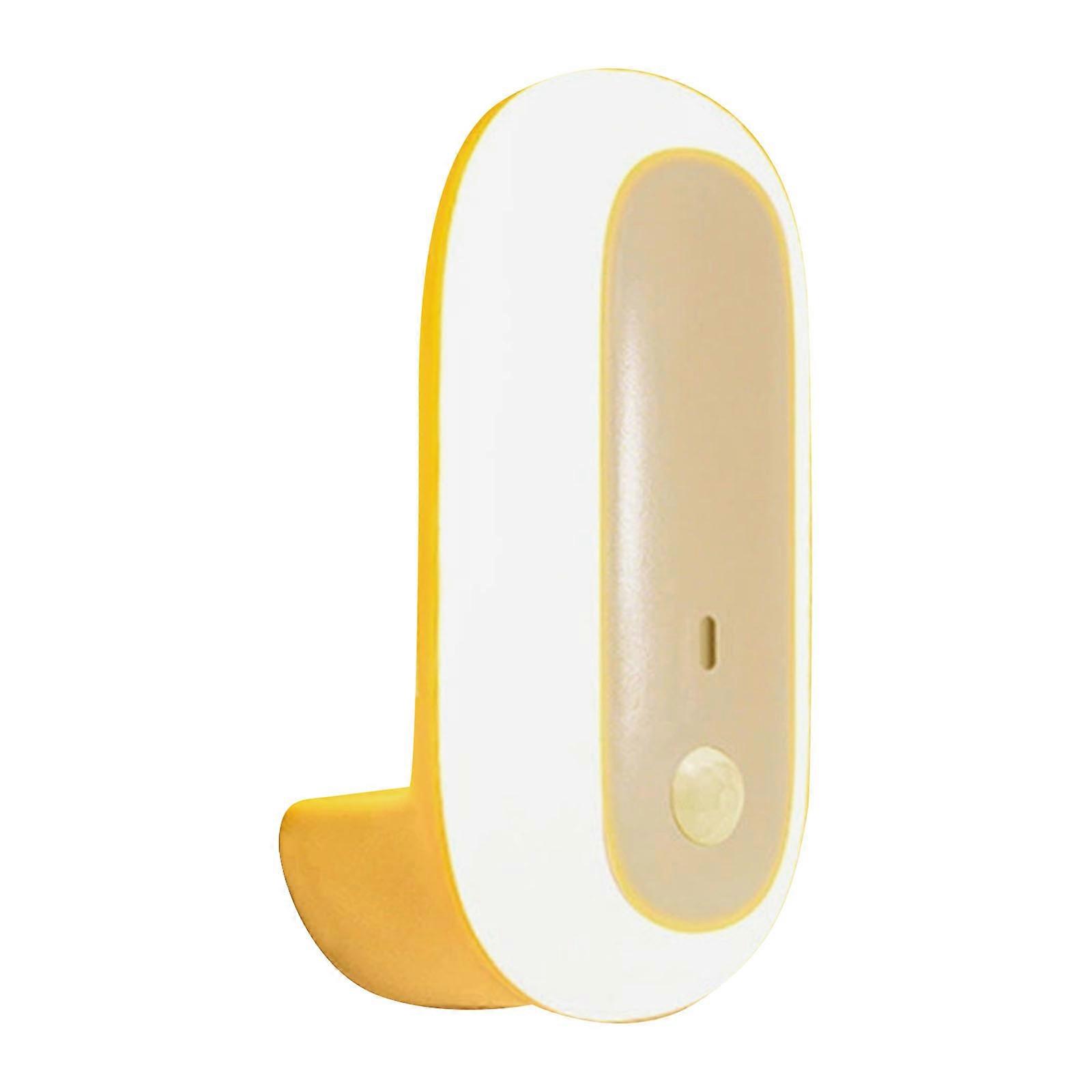 Intelligent Wall Mounted Night Light Socket Oval Design Energy Saving ABS Construction Easy Installation for Bedroom Multicolor