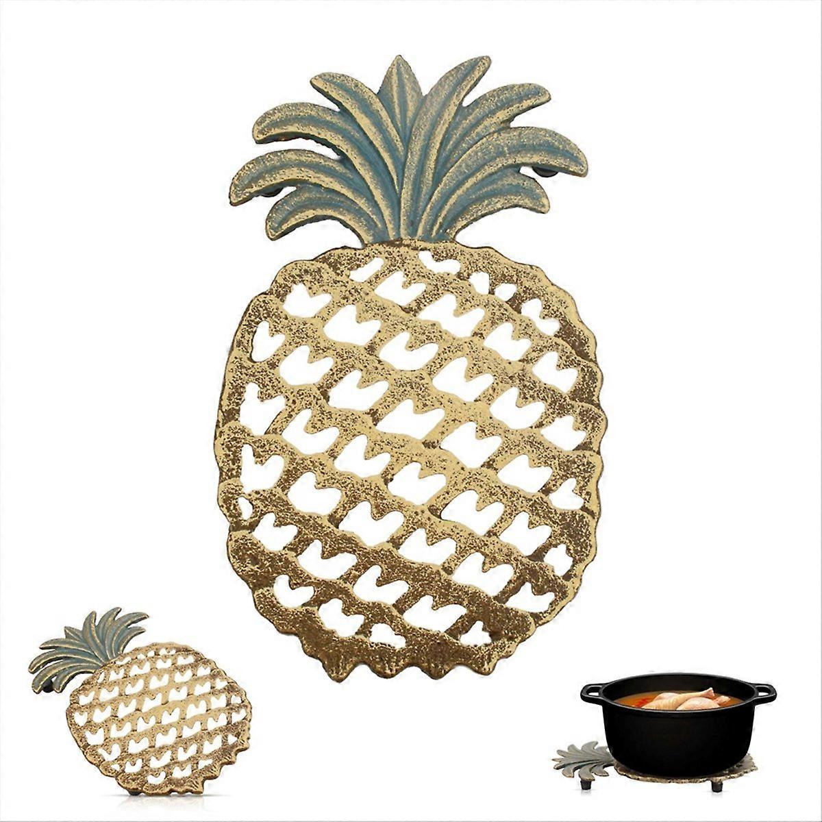 Trivet de Abacaxi de Ferro Fundido para Pratos Quentes (9,84 Polegadas)