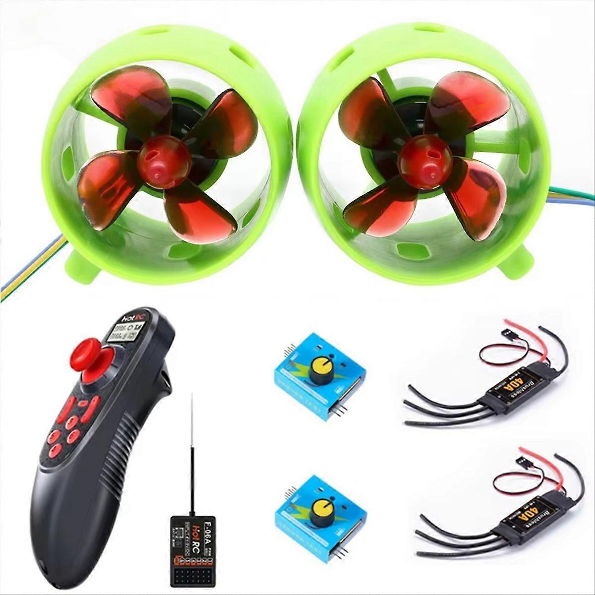 RC Jet Engine Kit Underwater Jet Boat 4-Blade CW CCW Propellers Brushless 40A ESC Servo Tester and Radio  mitter