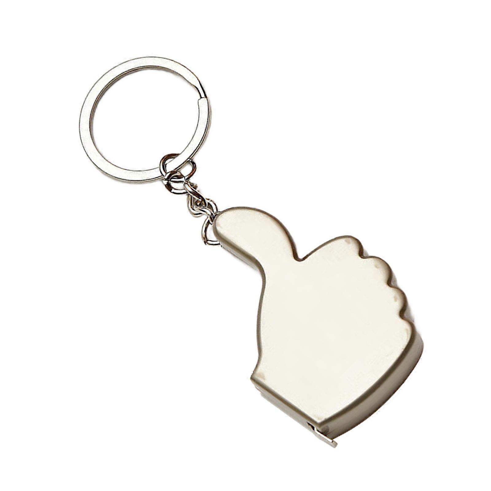 Small Size Steel Tape Measure Featuring Metal Construction and Key Chain Hook for Portable Convenient Use  Silver