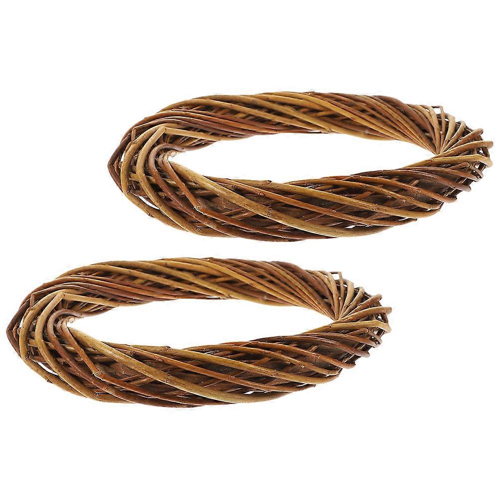 Wicker Twig Wreath Handcrafted Wreath for Decor 2Pcs Rustic Ring Set