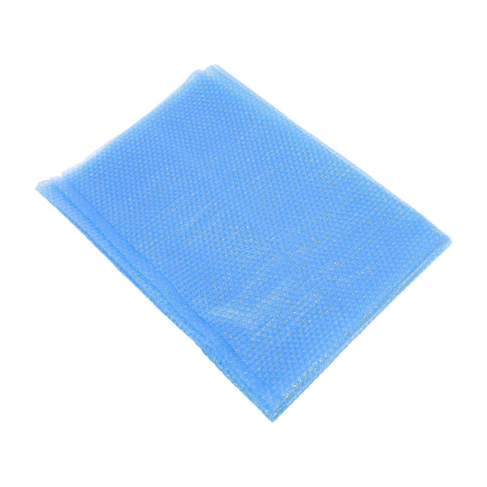 Blue Inflatable Pool Cover For All Seasons Use 220X150X0.5Cm Dense Bubble Layer Reduce Debris 1Set
