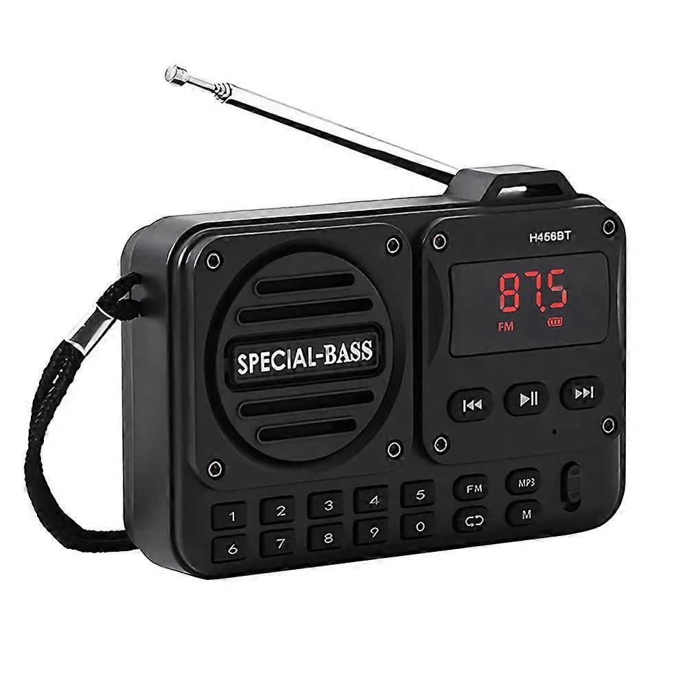 Portable Digital Radio Bluetooth Compatible 5.0 FM Radio Receiver with LED Display U Disk TF Card MP3 Play Loudspeaker A