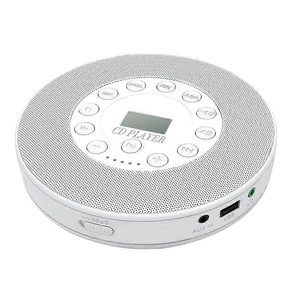 Bluetooth CD Player Portable Stereo Sound System Rechargeable Playback CD/CD-R/CD-RW/MP3 USB AUX IN Earphone Jack