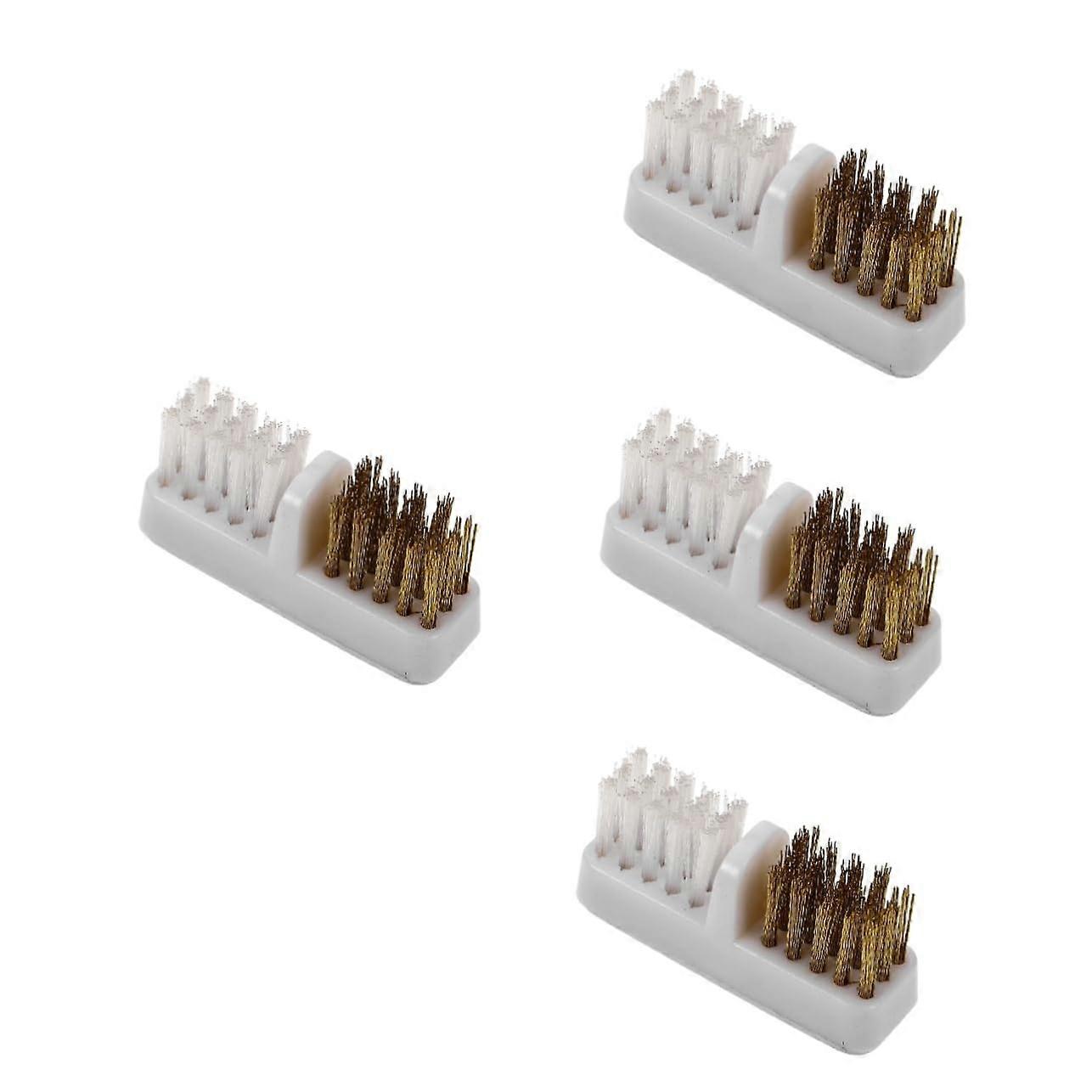 Nail Drill Bit Cleaning Brush Set of 4, Copper Wire Manicure Tool Cleaner for Efficient TightSpace Cleaning