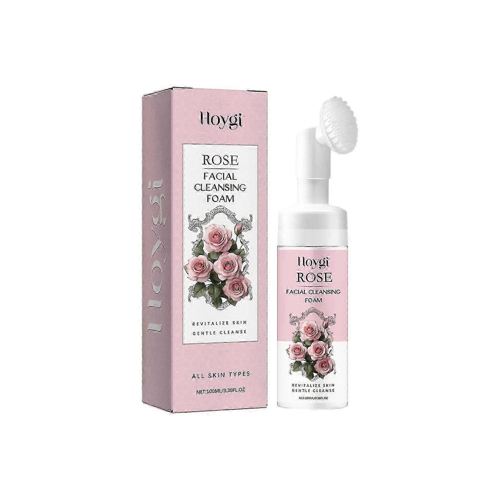 Rose Foam Cleanser - Deep Clean, Hydrating, Brightening & Firming for All Skin Types