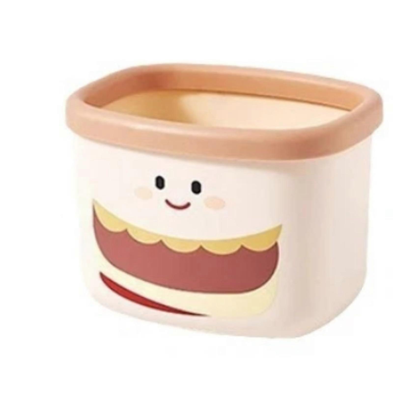 Cute Burger Desktop Trash Can Small Cartoon Tabletop Waste Bin for Office and Home
