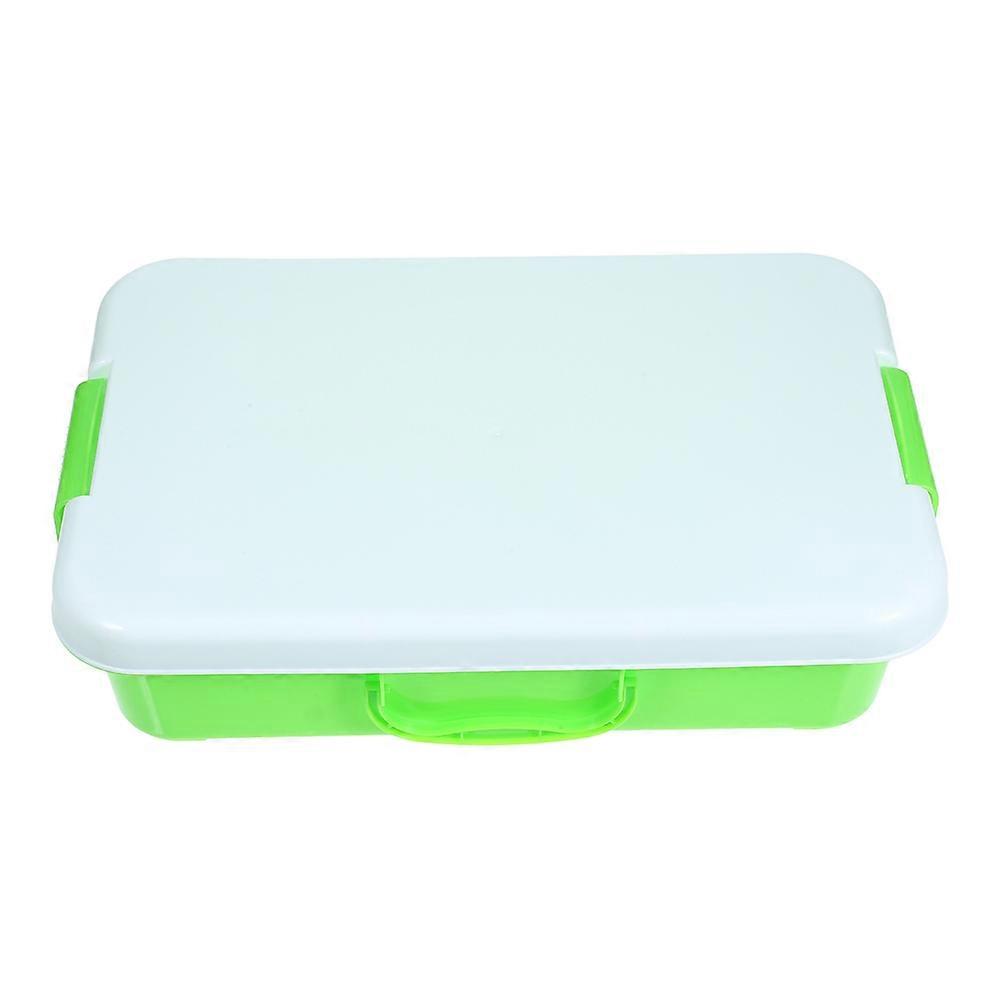 Green Portable Sandbox for Kids Storage Box with Lid ABS Material