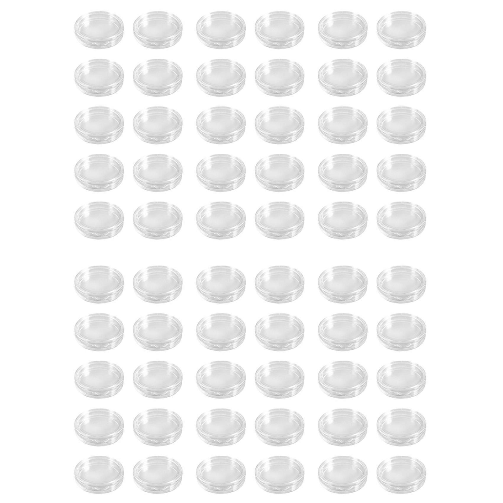 60 Pcs Small Round Transparent Plastic Coin Capsules Box 26mm