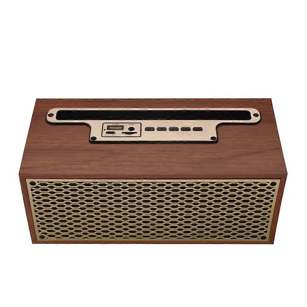 FM/AM Vintage Wood Grain Bluetooth Speaker Wireless Subwoofer Portable Radio Stereo Phone Stand Ref: 3094