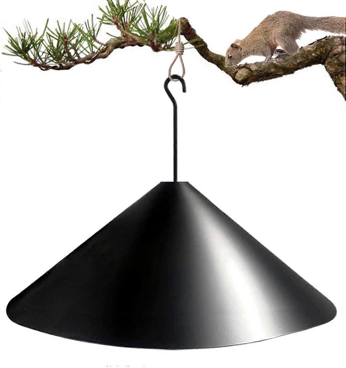 19 Inch Squirrel Proof Baffle for Bird Feeders, Rustproof Pole Guard for Shepherd Hooks Black