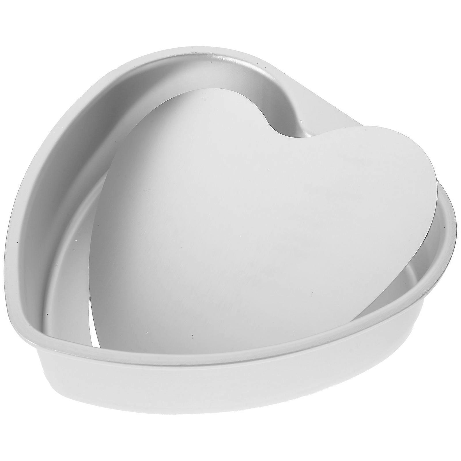 Creative HeartShaped Baking Mold for DIY Cakes and Desserts Made of Aluminium Alloy Silver