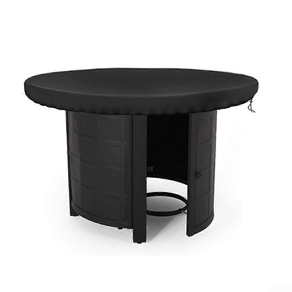 420D Waterproof Fire Pit Cover, Weatherproof Round Grill Protector 100cm with Drawstring Fit