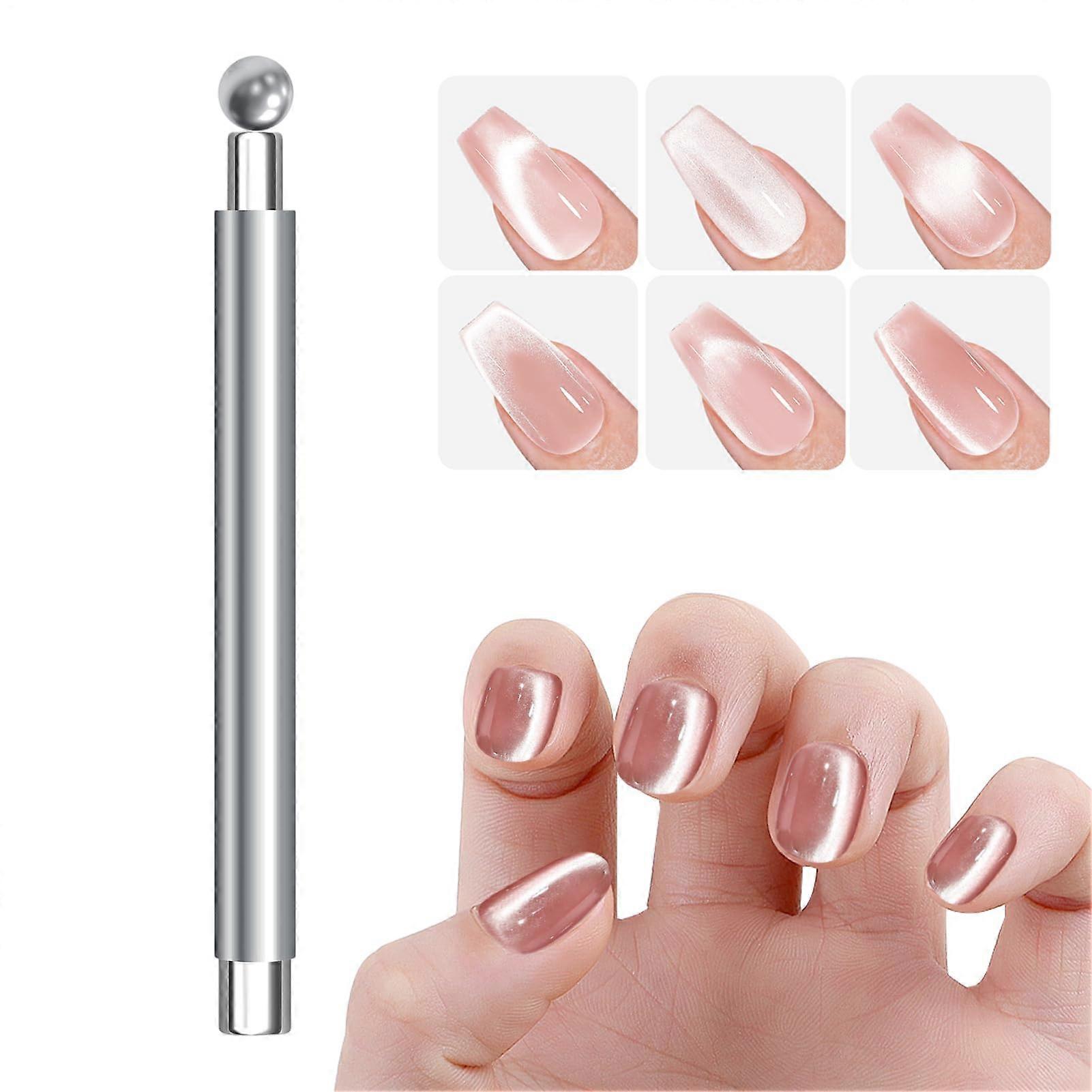 Magnetic Nail Art Tool with Double Tip Design and Ergonomic Grip for Versatile Cat Eye Patterns