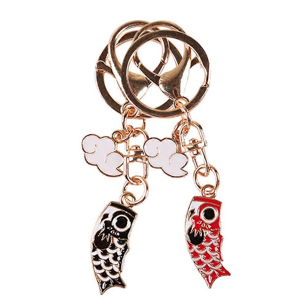 Carp Cloud Pattern Keyring Hanging Pendant Metal for Decoration 2Pcs