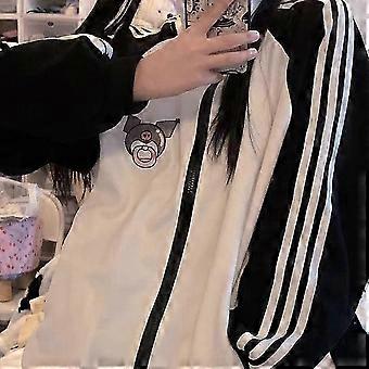 Sanrio Hello Kitty Kawaii Oversize Chaqueta con cremallera para mujeres Y2k Nueva primavera otoño tops hip-hop suelto dulce ropa de estilo coreano