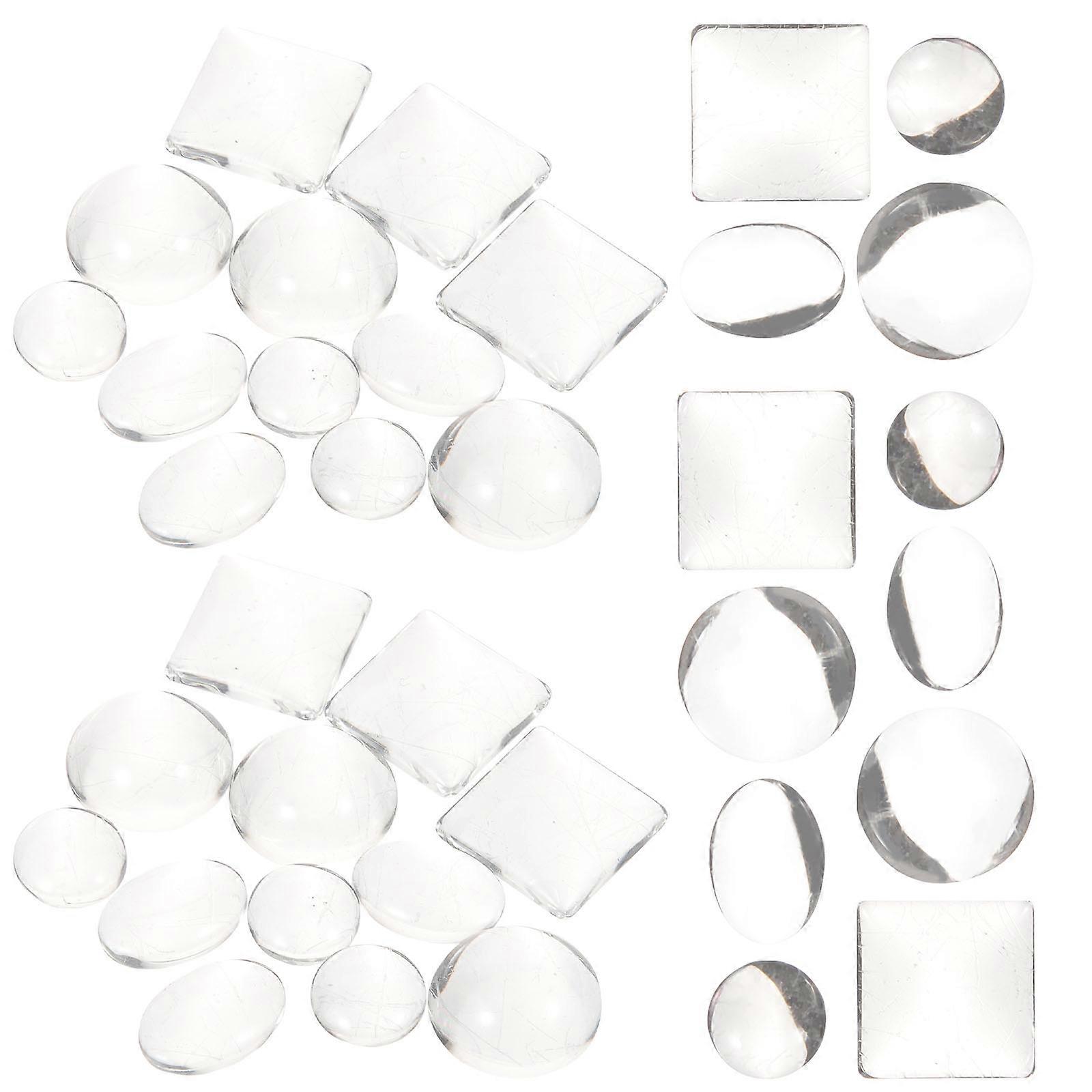 Glass Dome for Decor with 200Pcs Clear Cabochon DIY Accessory