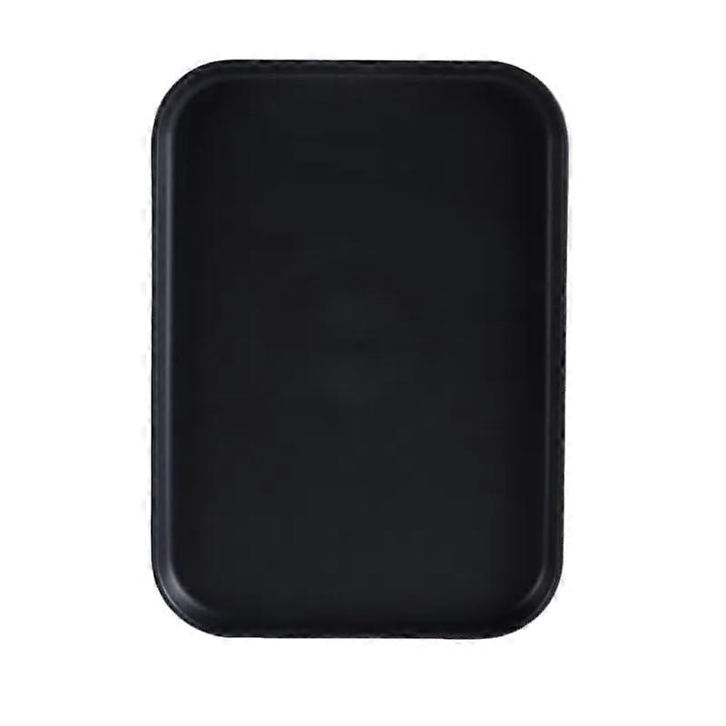 Black Plastic Rectangular Serving Tray 38cm x 26.7cm for Food and Drinks, Large MultiPurpose