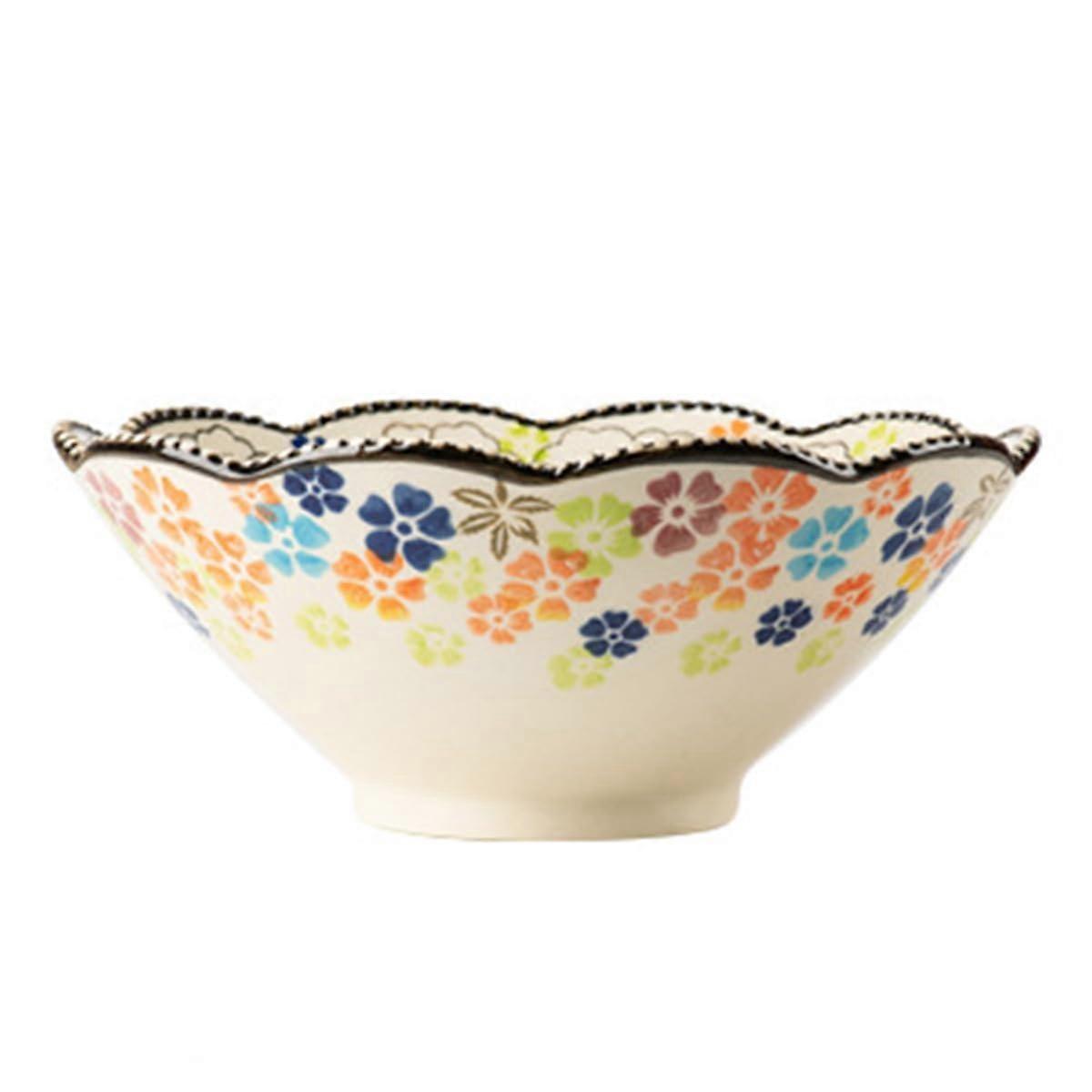 Ceramic Serving Bowls 8.5in Colorful Set Microwave and Dishwasher Safe Stackable Gift Ready
