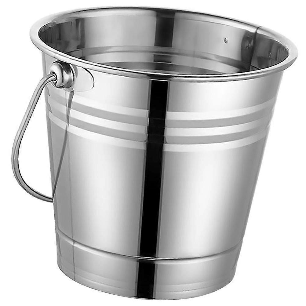 Portable Ice Bucket Stainless Steel Ice Cube Container with Handle 1Pcs