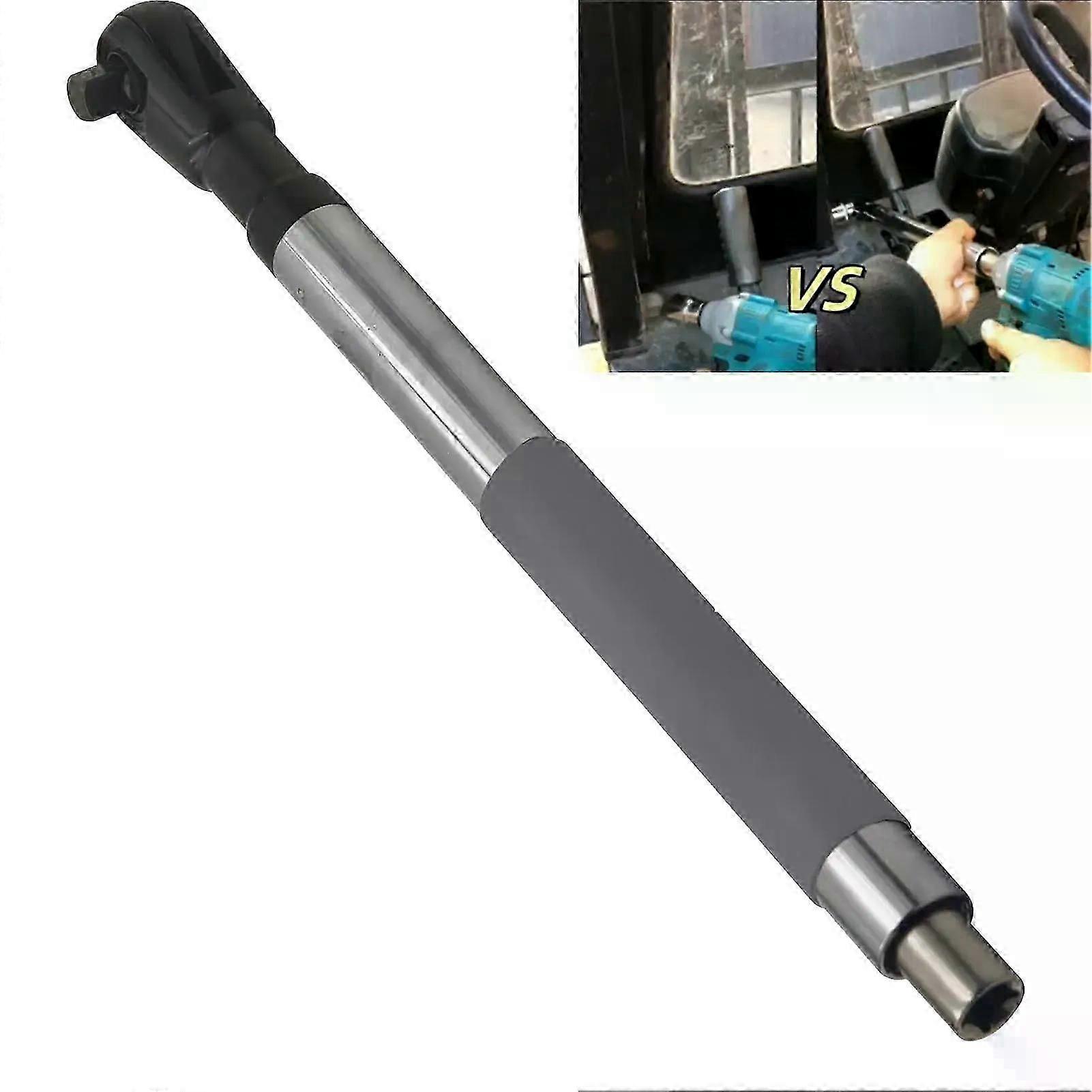 Extended wrench set with offset function, electric drill wrench, forward and reverse function, easy to use, includes 4 socket adapters, suitable for a