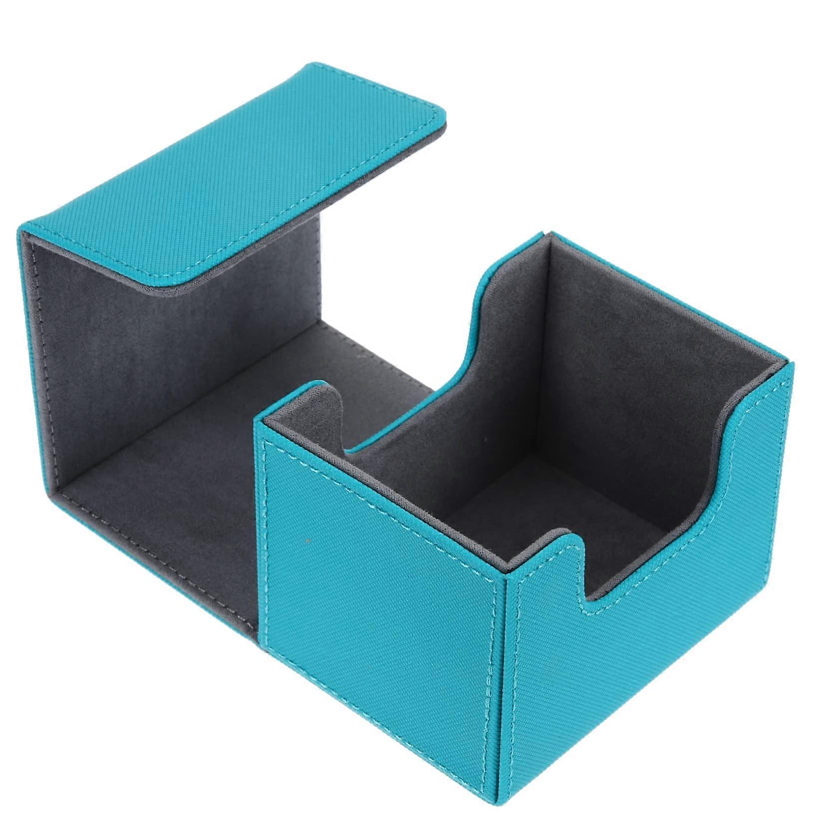 PU Leather Trading Card Storage Box with Large Capacity and Scratch Interior Lining
