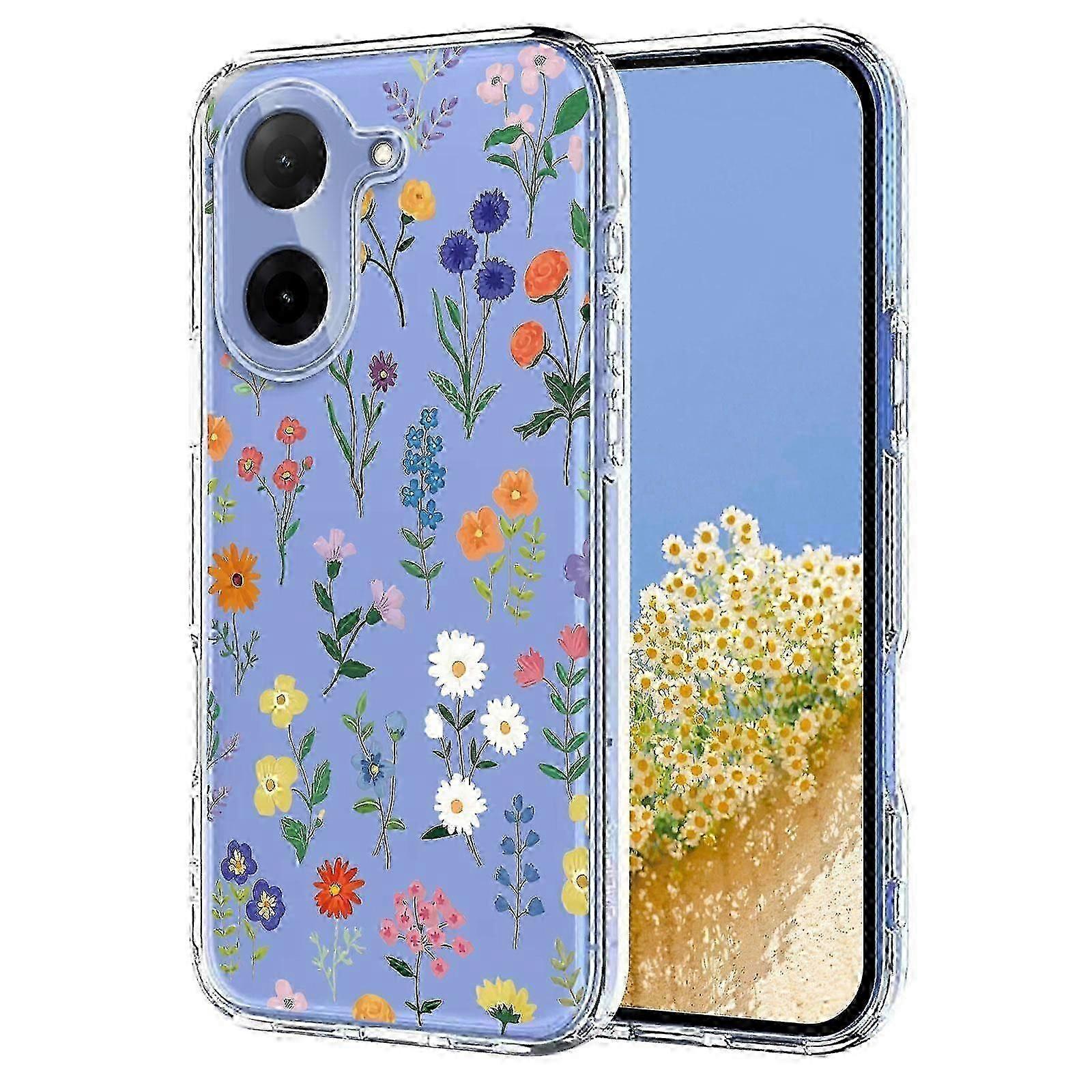 Floral Design TPU Protective Phone Case Cover