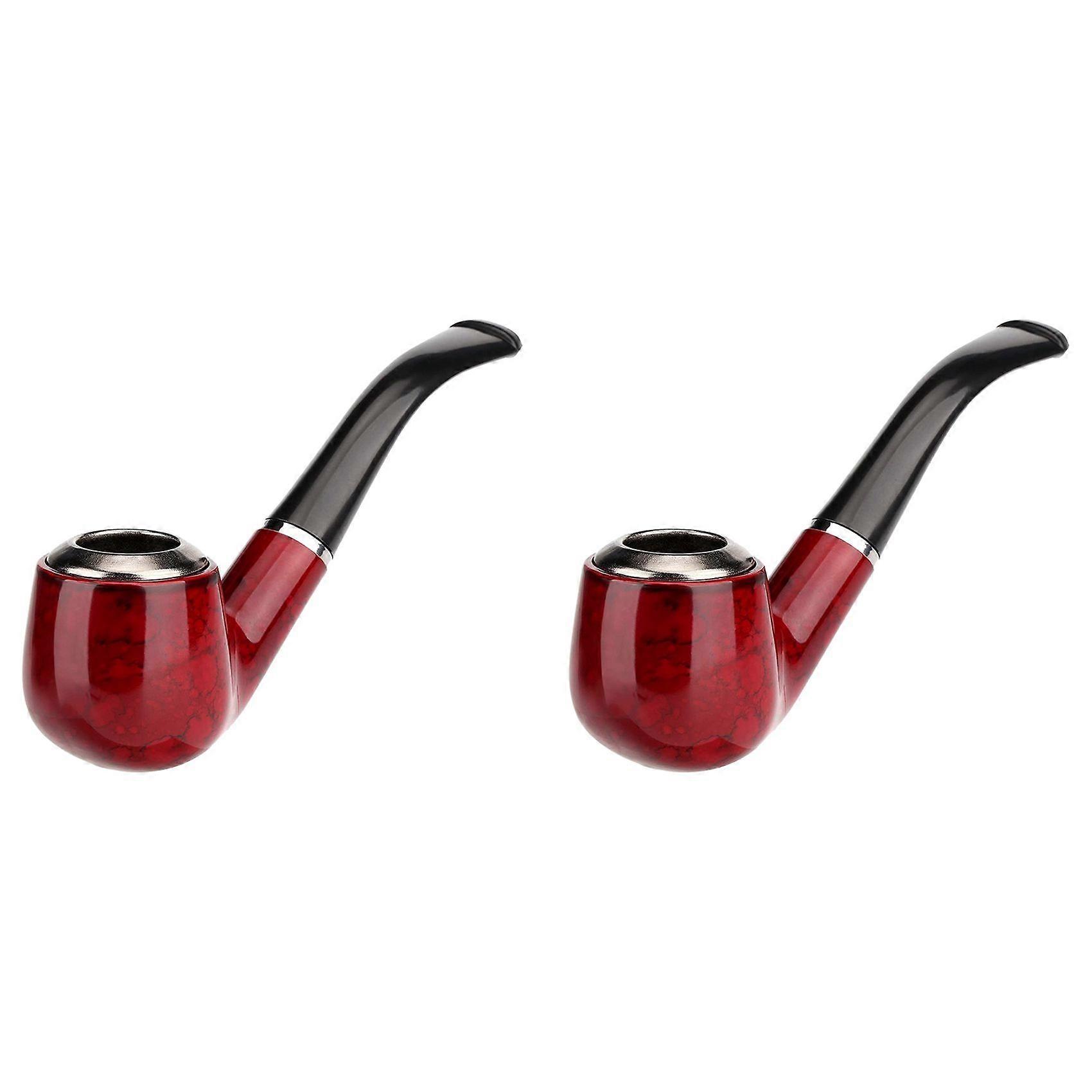 2X Captain Tobacco Pipe Red Smoking Pipe