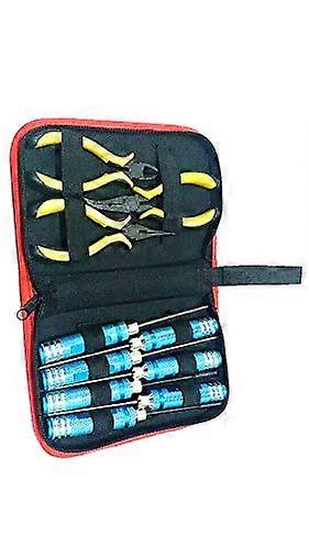 10pcs RC Helicopter Tool Kit with Precision Screwdrivers and Hex Keys, Compact Storage Case