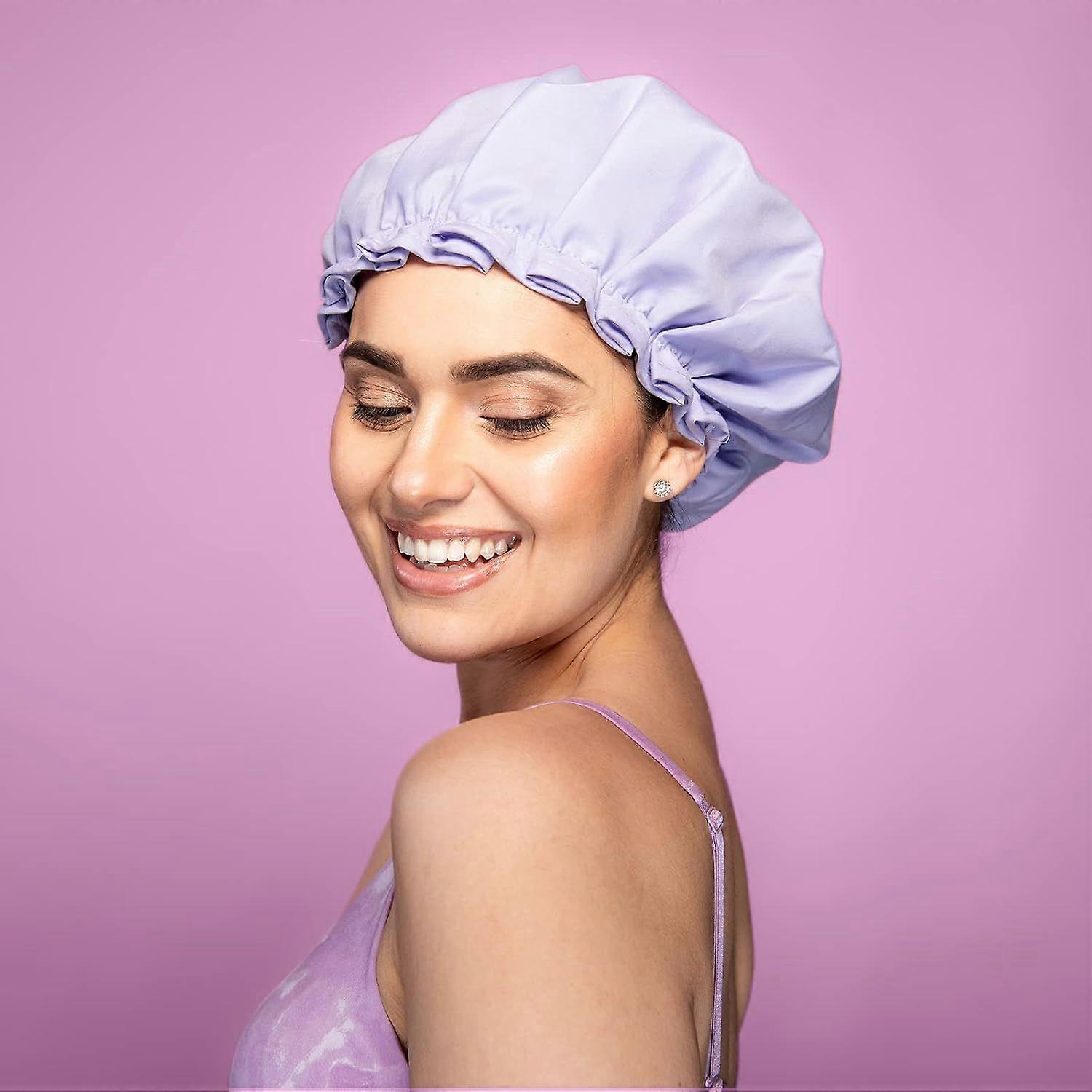 Large Shower Cap, Reusable, Double Layer Lined with Soft Waterproof Material,