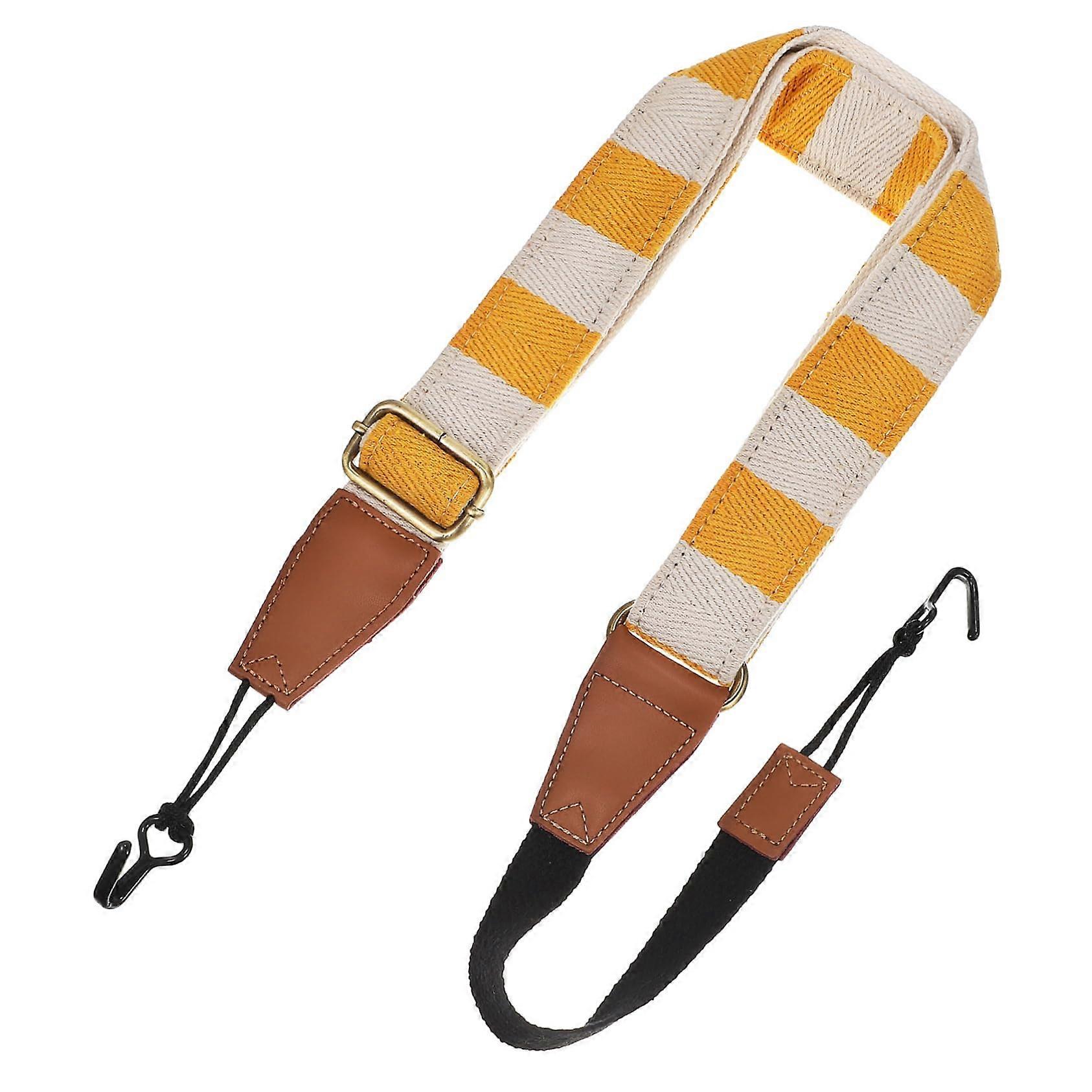 Ukulele Strap with NoDrill JHook, Adjustable Leather Nylon Cotton, Padded Shoulder Comfort