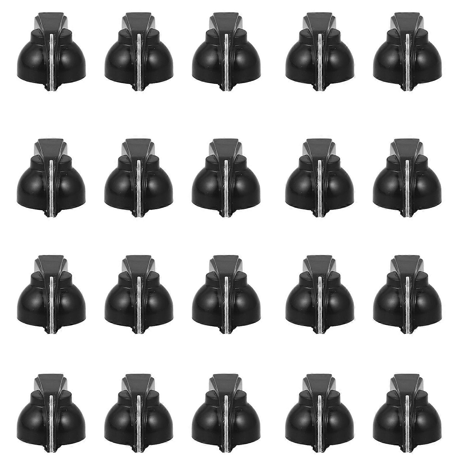 20PCS Guitar Control Knobs - Speed Adjustment Knobs, Plastic Volume Tone Replacement Part for Musical Instrument Electric Guitars Black