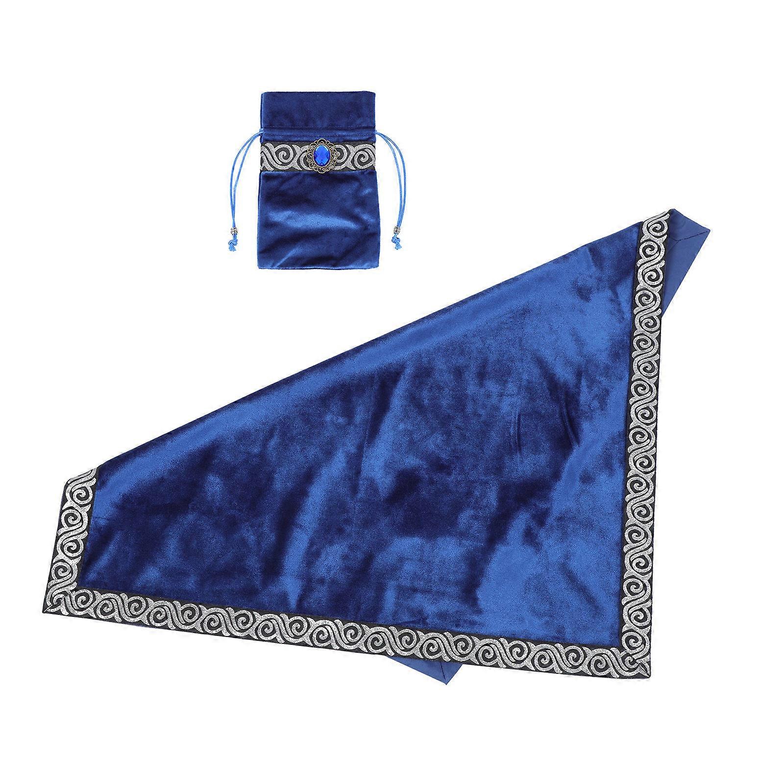 Tarot Tablecloth Divination Table Banner Blue Set for Enthusiasts