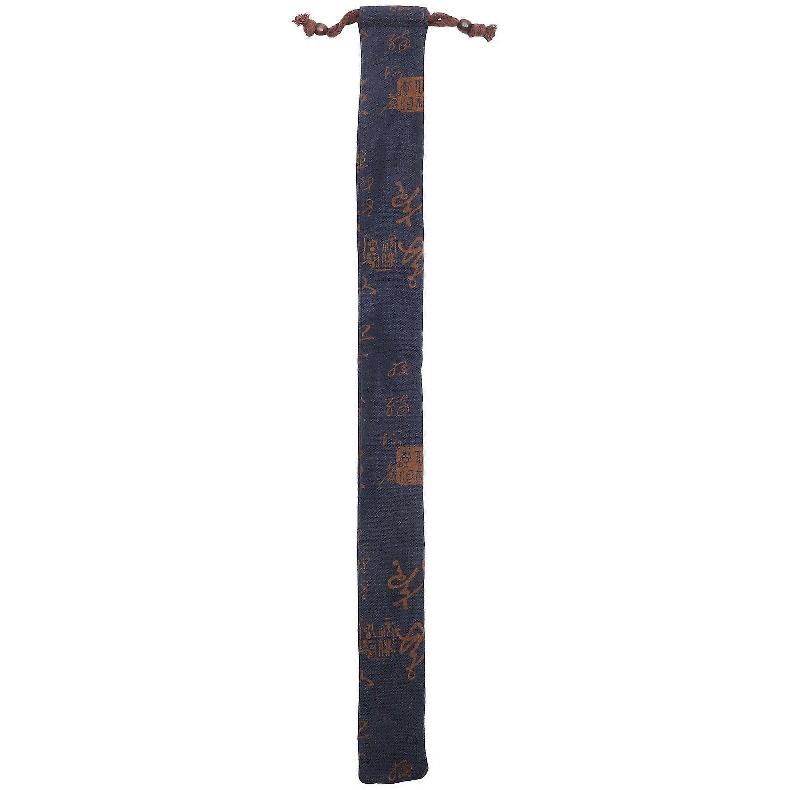 Portable Cotton Linen Bamboo Flute Storage Bag Creative Storage Container