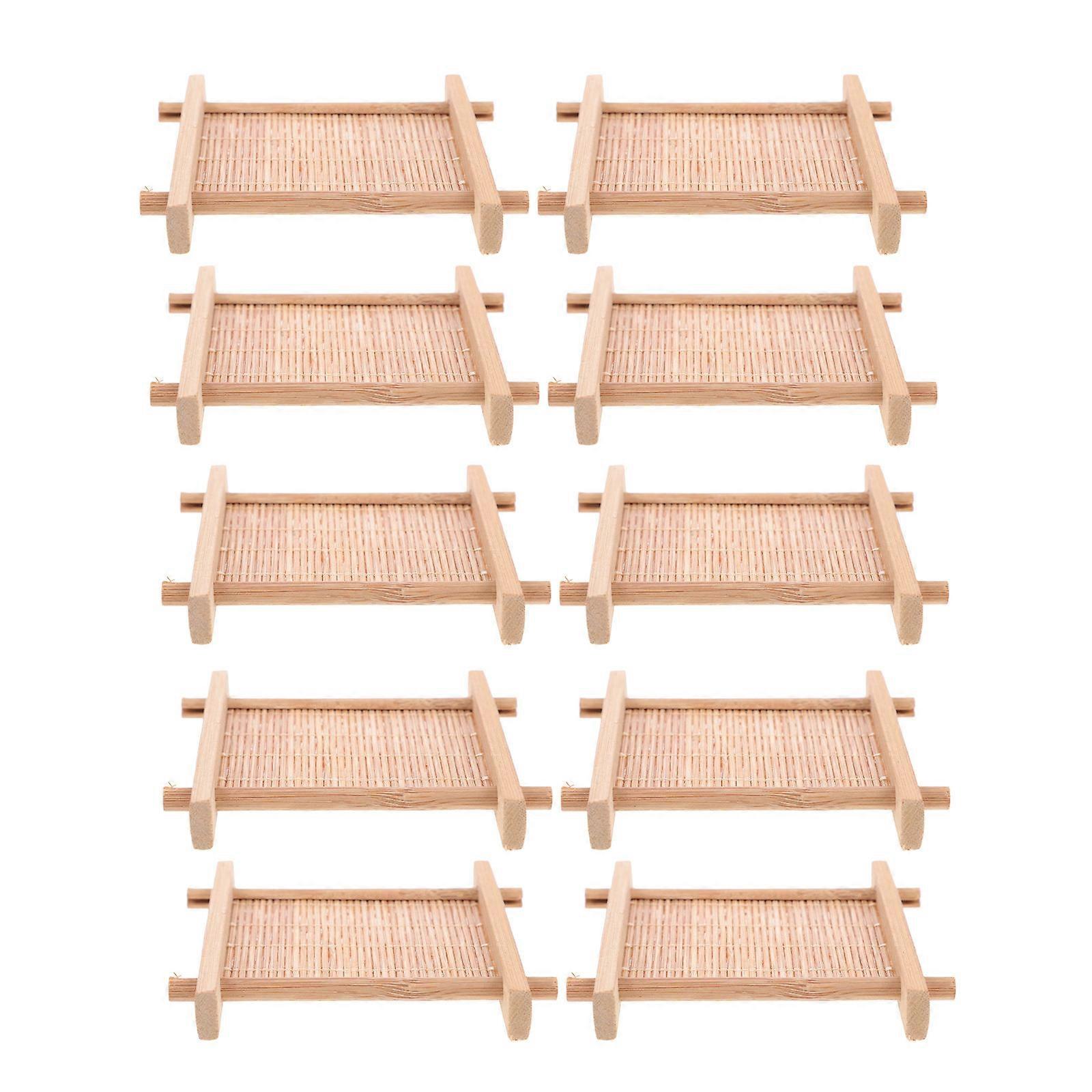 Brown Bamboo Placemat Mat for Home Use Craft 10Pcs