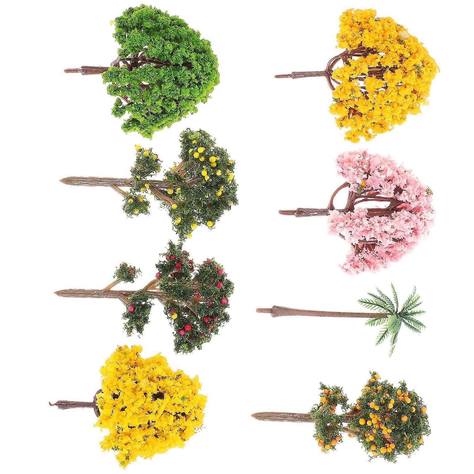 Miniature Model Tree Scenery DIY Trees for Decoration 8Pcs Plastic Set