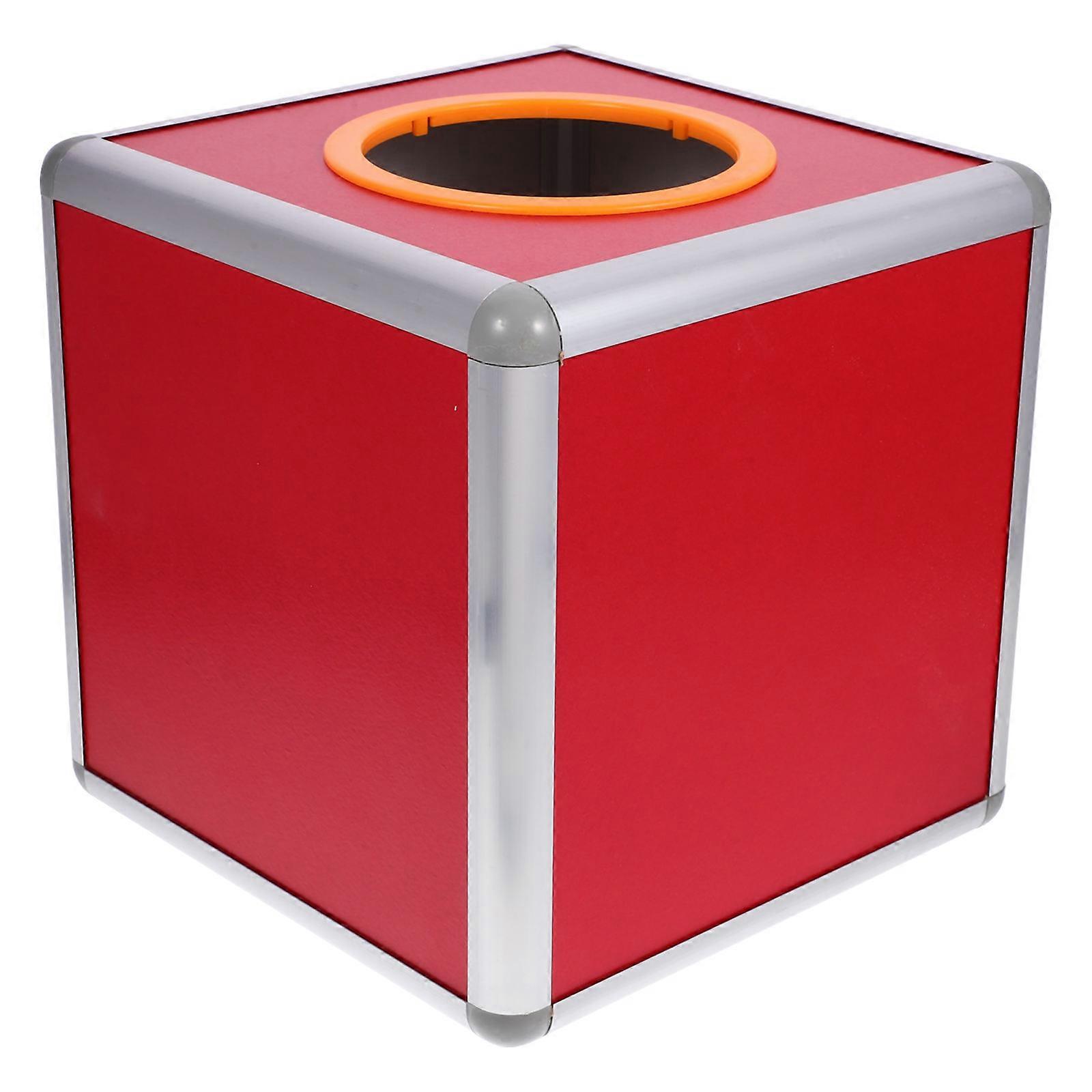 Draw Box Donation Red 20cm Aluminum Alloy Storage Container 1Pack